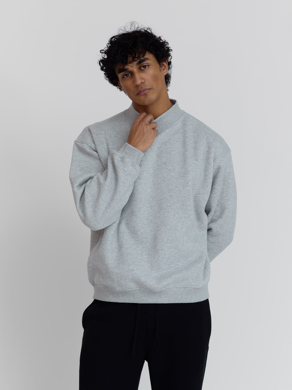 Men's Premium Heavyweight Mock Neck Sweatshirt - Jersey Fleece in