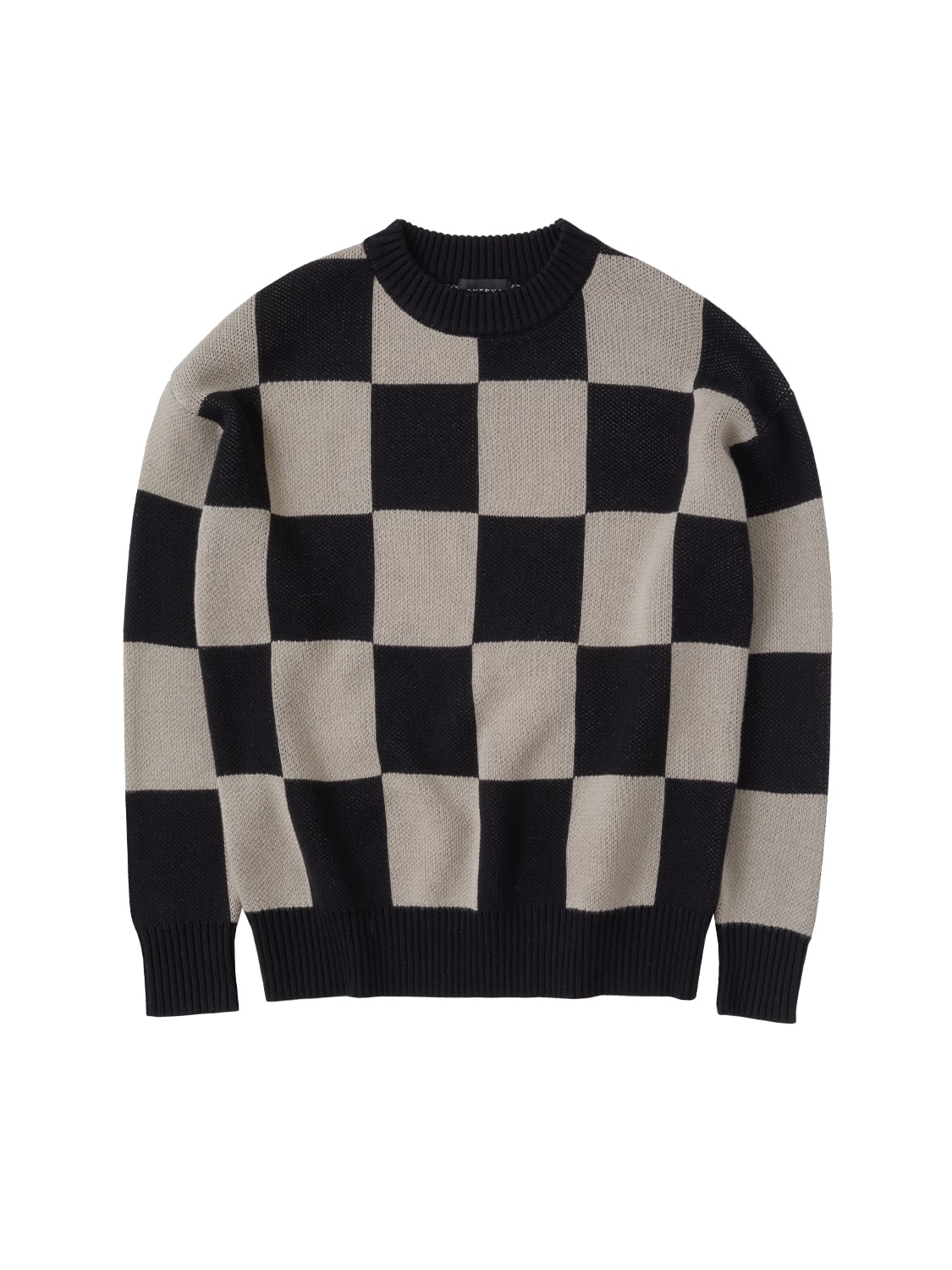 Checkerboard Sweater Black