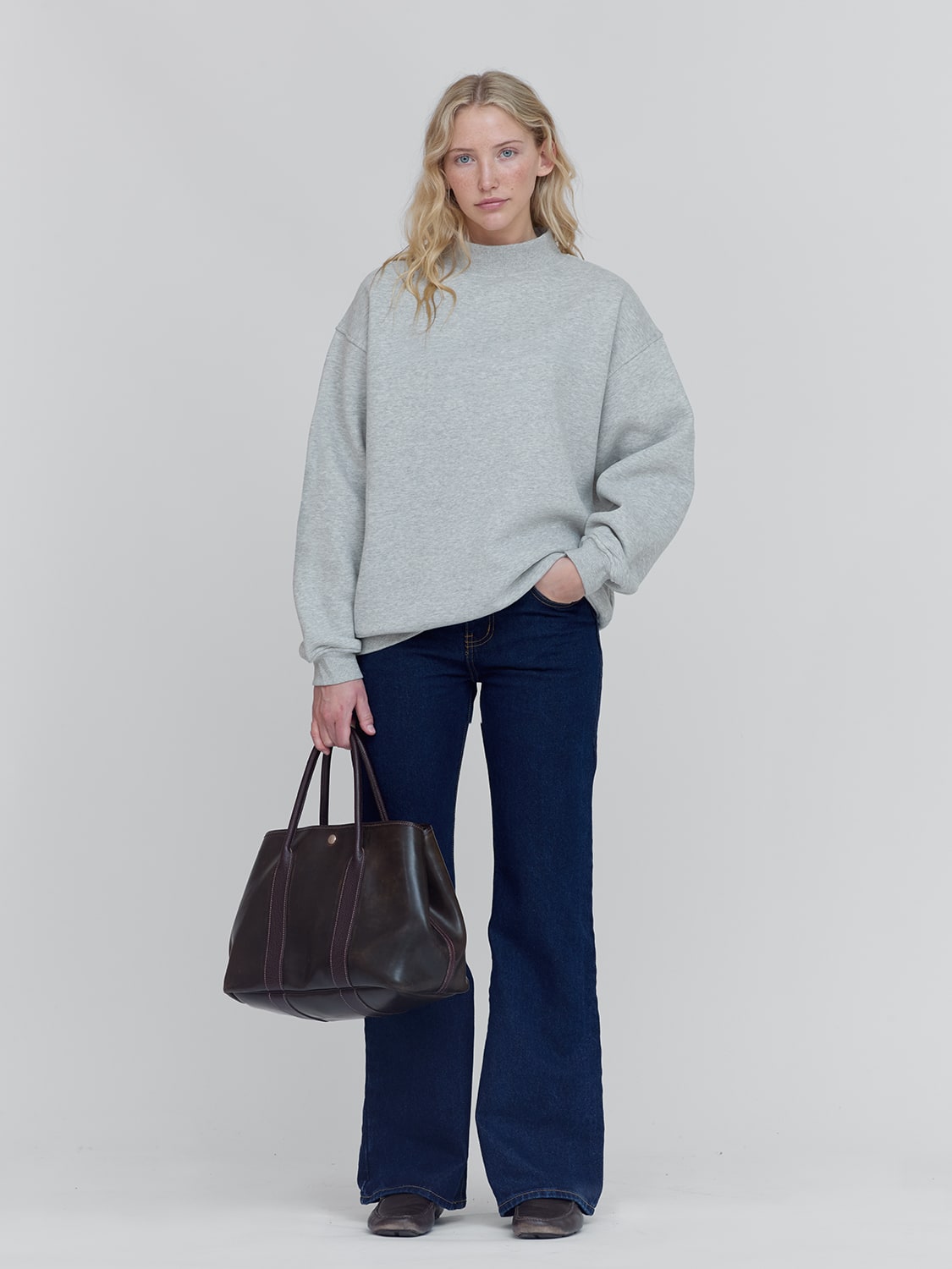 Women's Premium Heavyweight Mock Neck Sweatshirt - Jersey Fleece