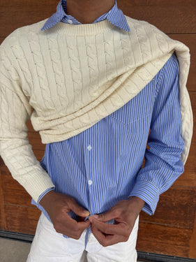 off white cable knit sweater one dna