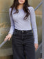 women's ribbed long sleeve t-shirt heather gray one dna