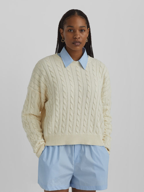 PRE-ORDER: Cable Knit Sweater Cream