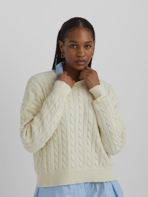 PRE-ORDER: Cable Knit Sweater Cream