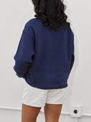 Mock Neck Sweatshirt in Navy - Core