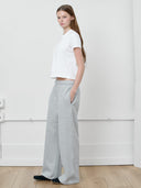 Wide-Leg Sweatpants in Heather Gray