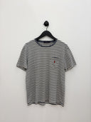 Vintage Ralph Lauren White & Gray Striped Tee