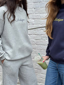 Michigan Script - Heavyweight Mock Neck Sweatshirt - Heather Gray