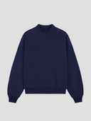 Navy Mockneck Sweatshirt Heavyweight Cotton-Blend Sweatshirt One Dna Brand