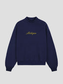 Navy Mockneck Sweatshirt Michigan Script One Dna Brand