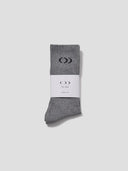 ONE DNA Everyday Athletic Crew Socks Heather Gray folded in paper wrap
