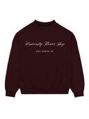 UFS Script Mock Neck Sweatshirt Wine/White