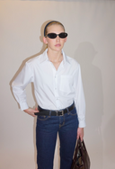 White Button-Up Shirt - Cotton Poplin - Minimalist Wardrobe Essential