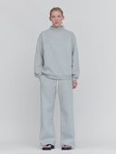 Mock Neck Sweatshirt in Heather Gray - Core