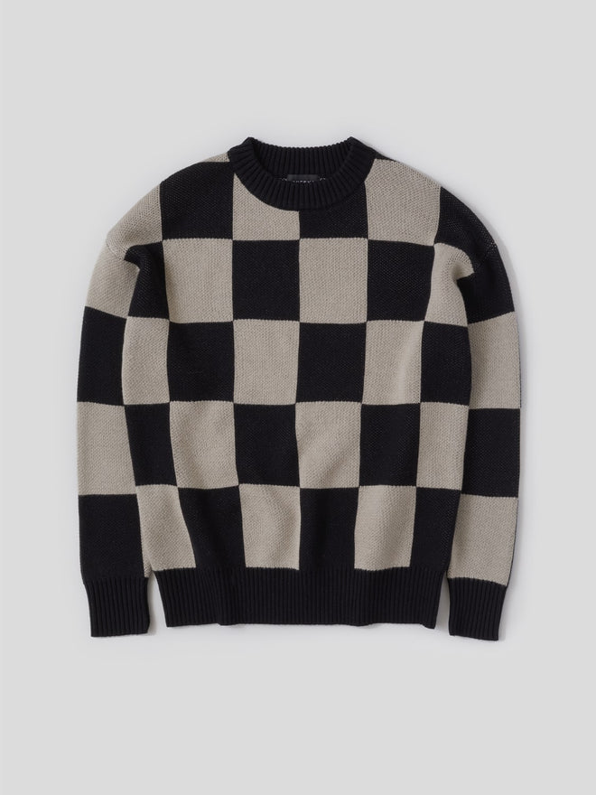 black checkerboard sweater one dna