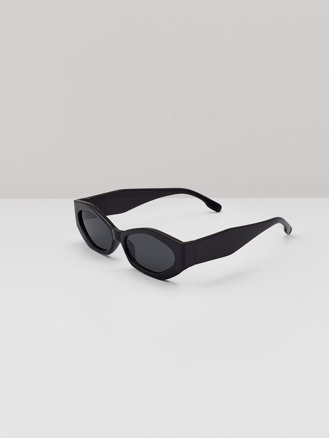 black octagonal sunglasses