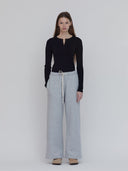 black ribbed henley women's one dna