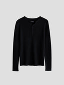 Ribbed Henley Black