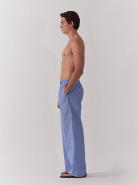 blue pinstripe lounge pants one dna