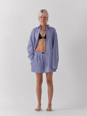 blue and white stripe shirt and shorts ONE DNA