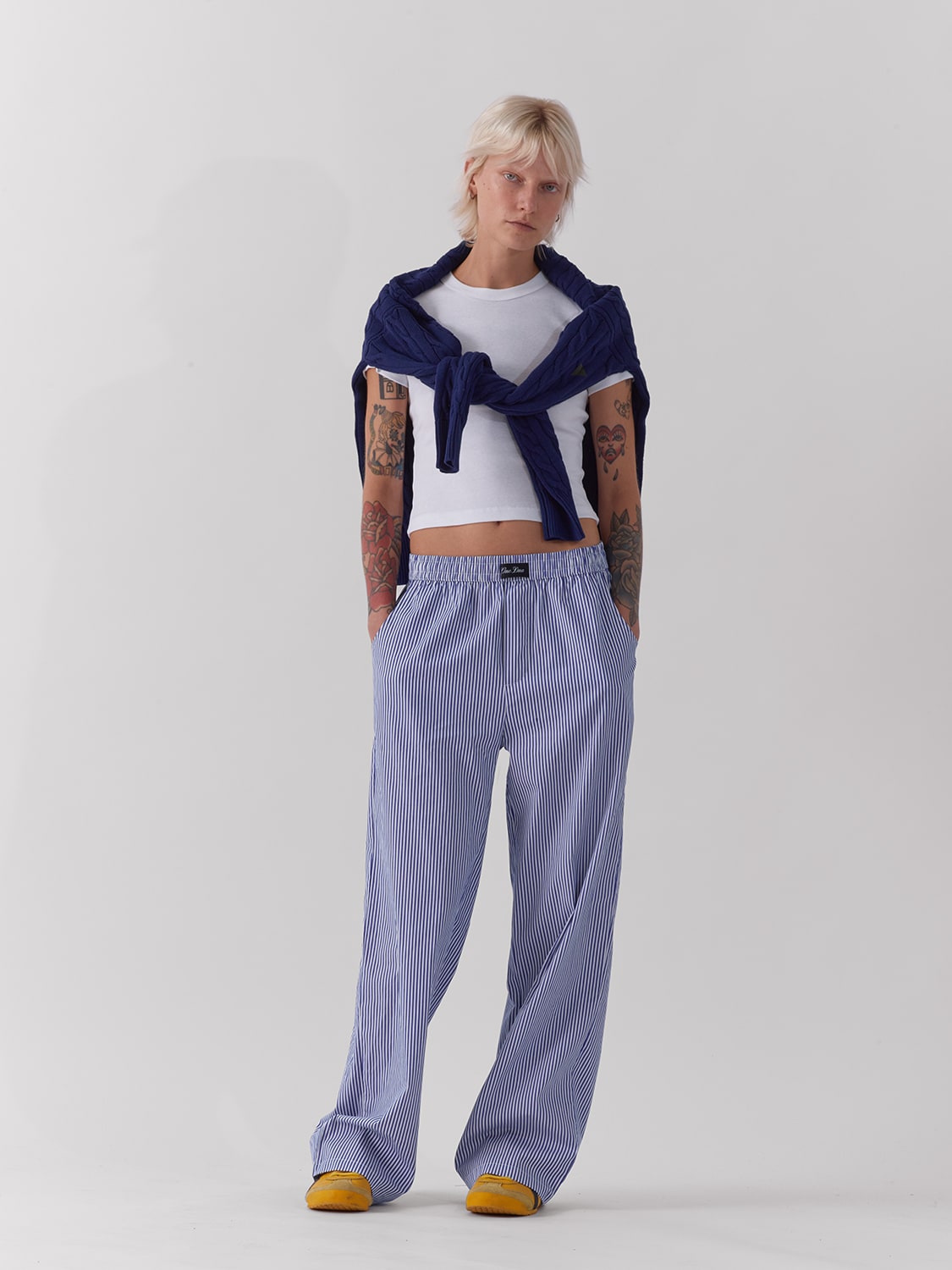 【PORTERNA】Creamy Stripe Lounge Pants Blue Stripe Lounge Pants – One DNA