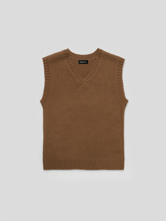 camel sweater vest one dna