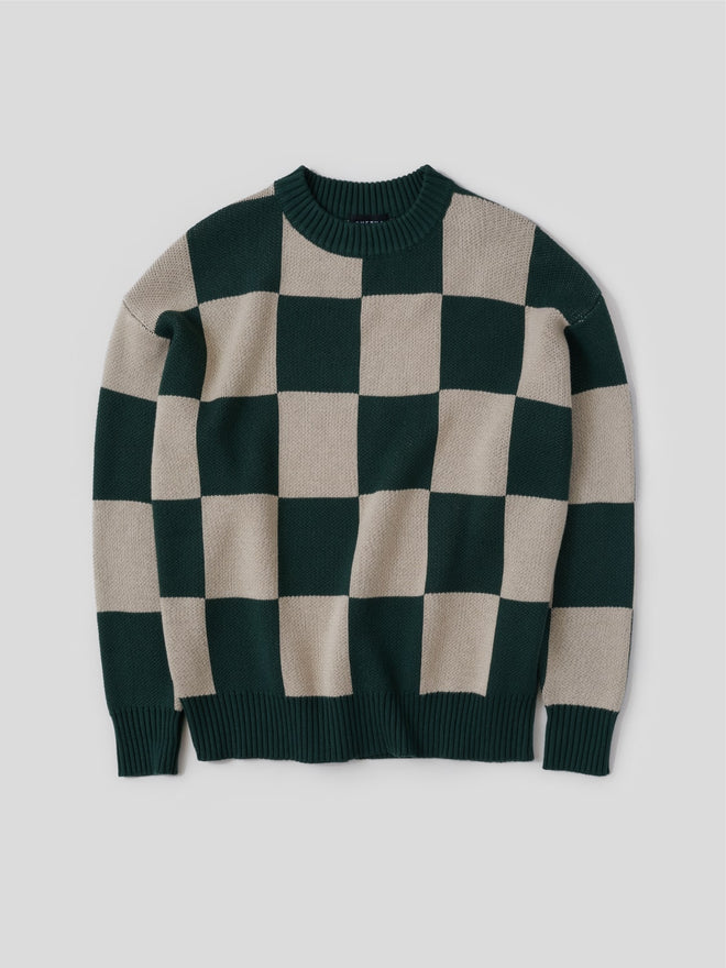 checkerboard sweater green one dna