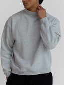 Close-up of men's mock neck sweatshirt