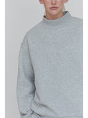 Premium Heavyweight Mock Neck Sweatshirt - Jersey Fleece in Heather Gray