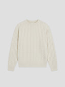cotton cable knit sweater cream one dna brand