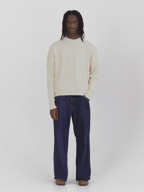 cream cable knit sweater one dna