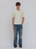 cream knitted polo one dna