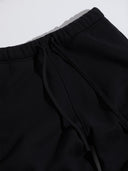 Premium Jersey Fleece Wide-Leg Sweatpants - Open Bottom - Black