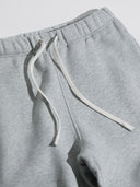 Premium Jersey Fleece Wide-Leg Sweatpants - Open Bottom - Heather Gray