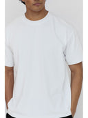 detailed photo of men's premium white t-shirt