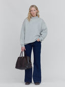 Mock Neck Sweatshirt in Heather Gray - Core