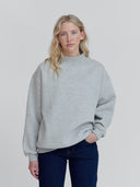 Mock Neck Sweatshirt in Heather Gray - Core