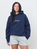 Michigan Script Hoodie in Navy Pre-Order