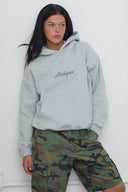 Michigan Script Hoodie in Heather Gray Pre-Order