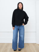 Core Mock Neck Sweatshirt in Black