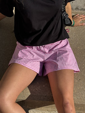 Three-Pocket Boxers Pink Gingham