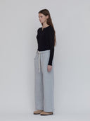 Rib Knit Henley Black