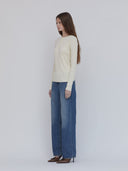 Rib Knit Henley Cream