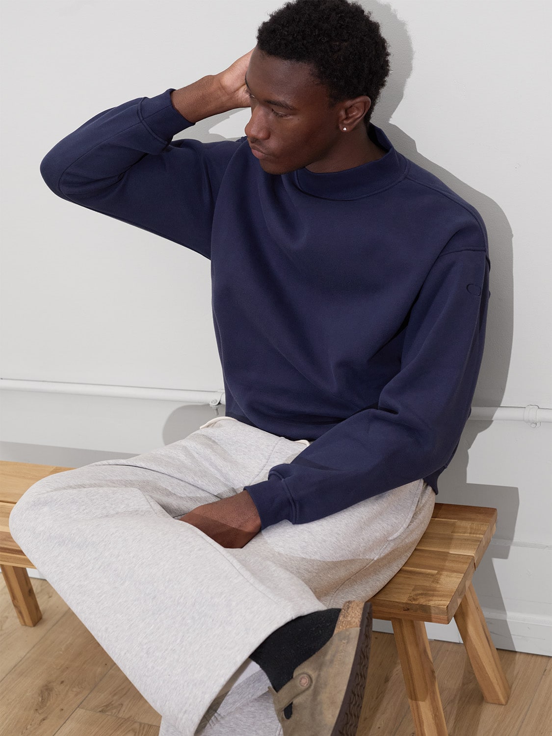 Men's Premium Heavyweight Mock Neck Sweatshirt - Jersey Fleece in