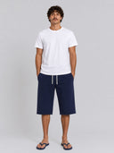 Cut-Off Sweatpant Shorts in Navy