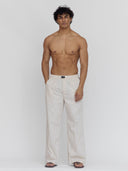 Khaki Pinstripe Lounge Pants