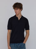men's black knitted polo one dna
