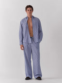 mens blue and white striped button up shirt ONE DNA