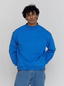 Premium Heavyweight Mock Neck Sweatshirt - Jersey Fleece in Electric Blue
