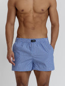 Men's hybrid shorts in blue pinstripe by One Dna brand