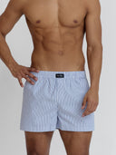 Men's hybrid shorts in white pinstripe by One Dna brand